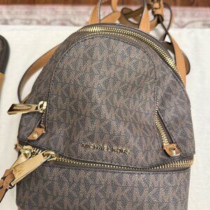 Michael Kors Signature Logo Mini Backpack – Brown